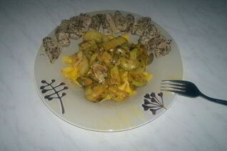 Пикантные макароны и свиная вырезка с горчицей