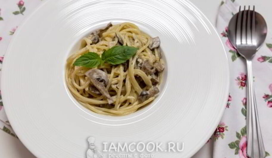 Рецепт спагетти с грибами и белым вином