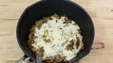 спагетти с грибами и белым вином