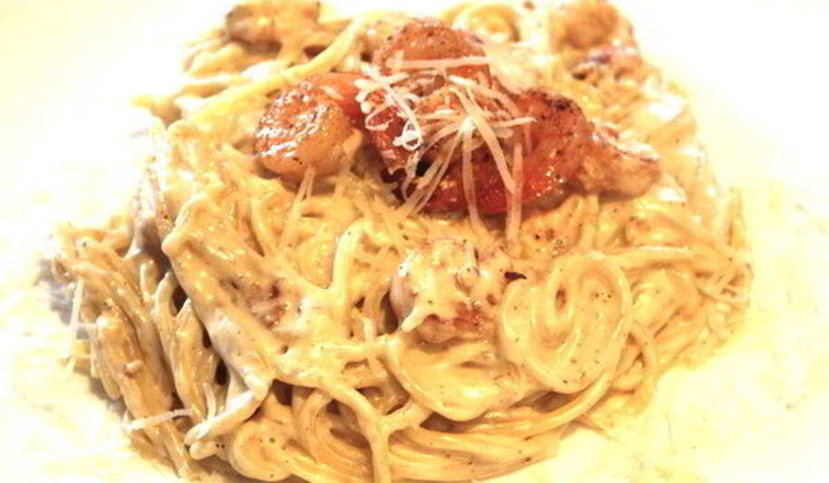 Рецепт спагетти с креветками в сливочном соусе