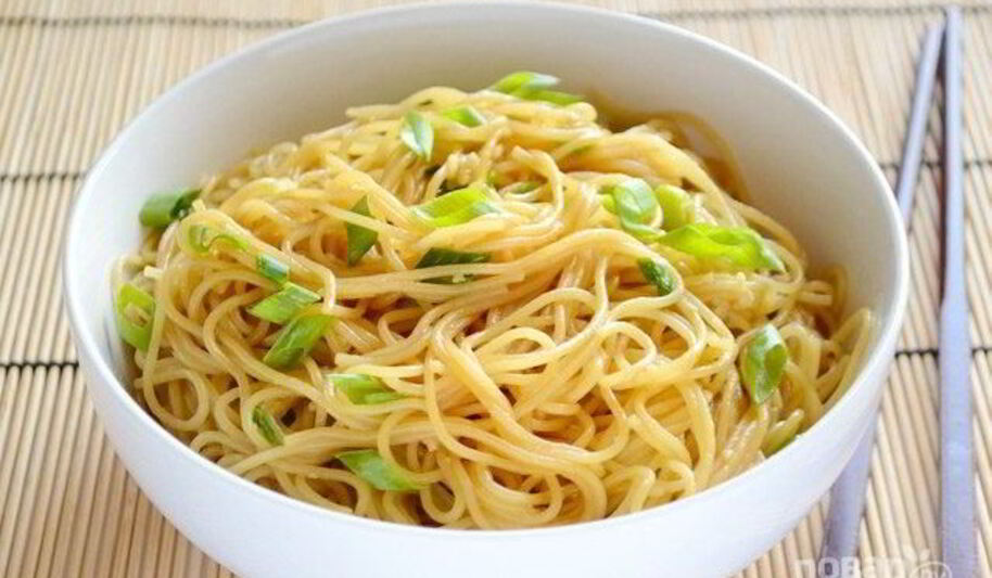 Рецепт спагетти с зеленым луком