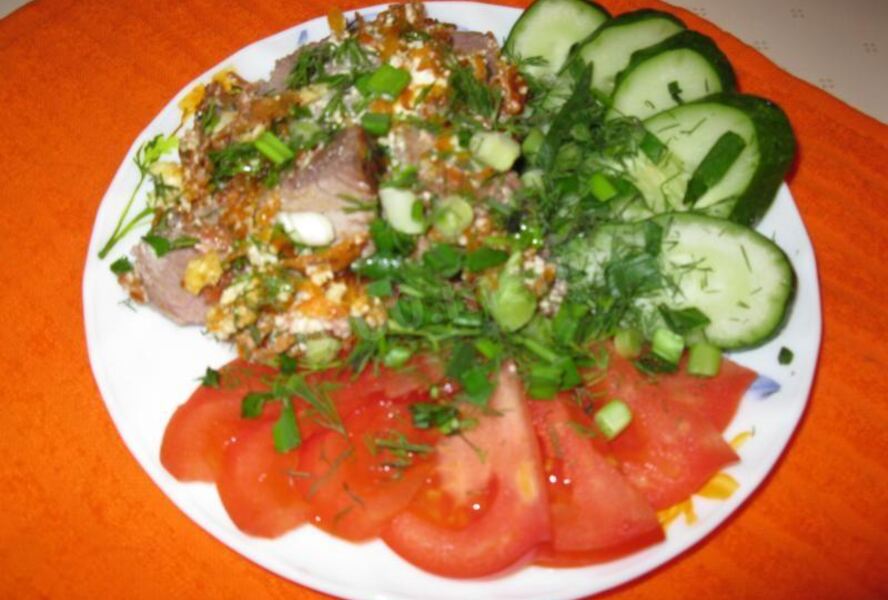 Баранина с овощами запеченная в духовке