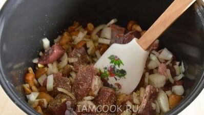 говядина с грибами в мультиварке