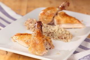 Курица, фаршированная крупой