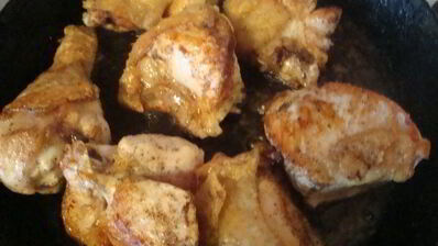 курица с грибами в ананасовом соусе