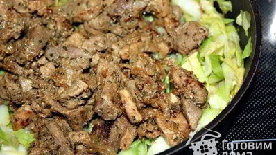 мясо-гирос тушеное с капустой