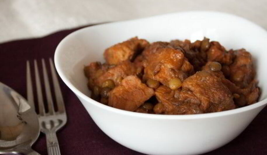 Рецепт мяса с чечевицей