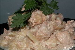 Телятина со сметаной