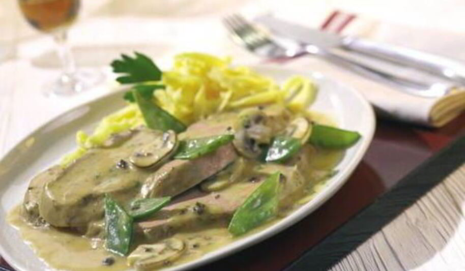 Рецепт жареной телятины со сладким горошком