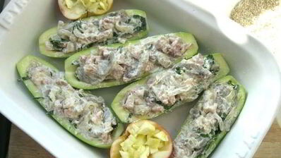 кабачки, фаршированные грибами