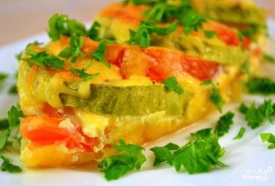 Кабачки, запеченные с сыром