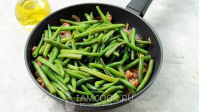 стручковая фасоль с беконом