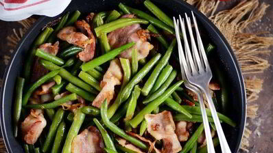 стручковая фасоль с беконом