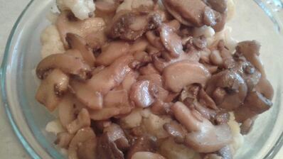 цветная капуста с грибами и сыром