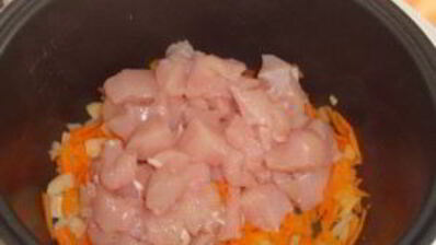 тушеная капуста с курицей в мультиварке