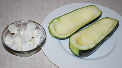 запеченные цукини с лисичками и фетой