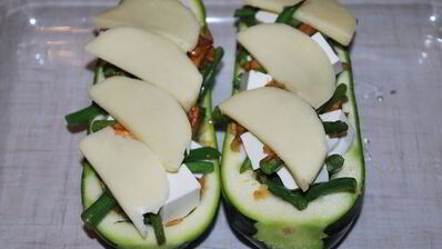 запеченные цукини с лисичками и фетой