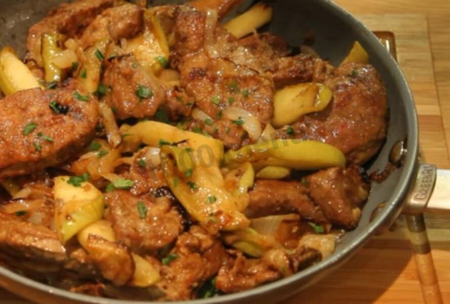 Говяжья печень жареная с луком