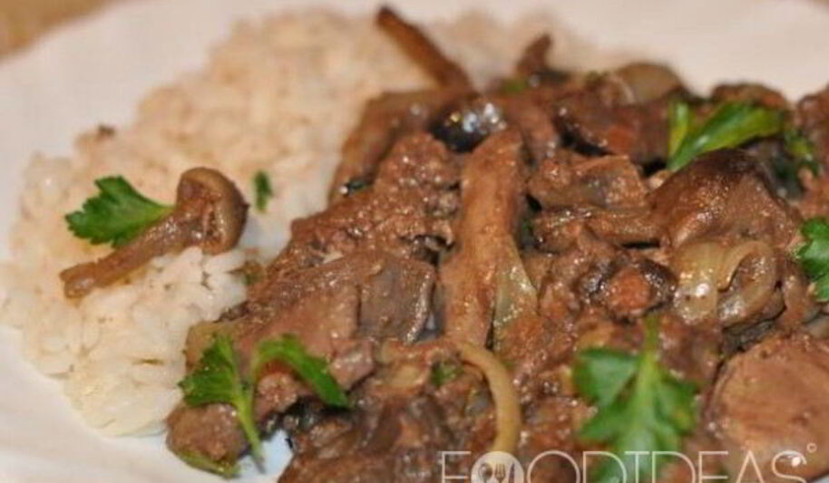 Рецепт куриной печени с грибами