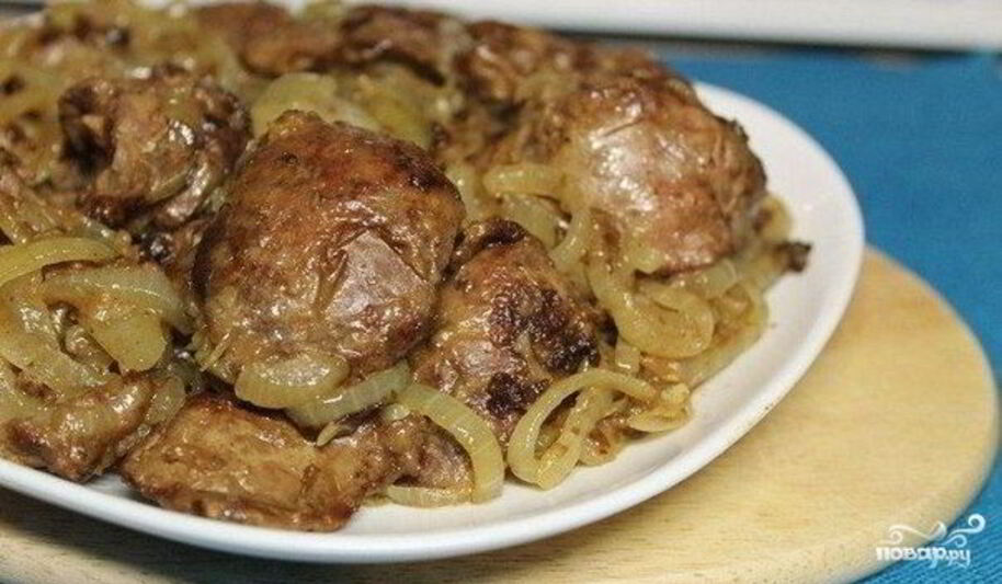 Рецепт куриной печени с луком