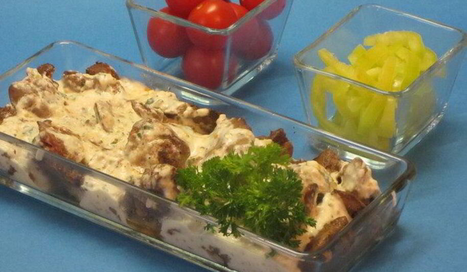 Рецепт куриной печени со сливочно-горчичным соусом