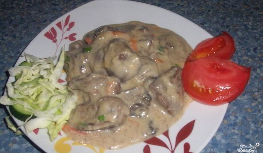 Рецепт куриной печени в соусе