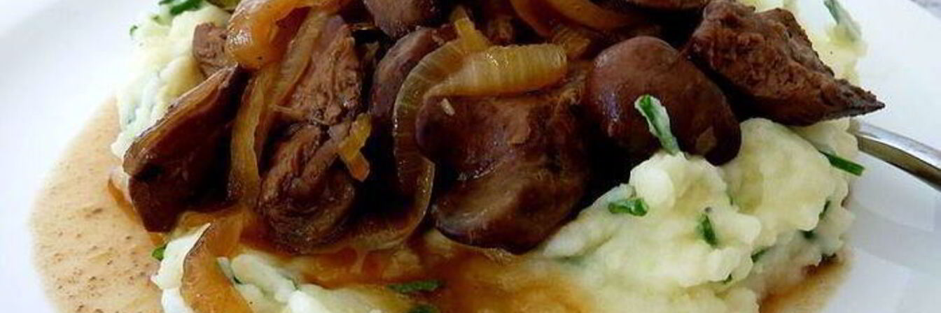 Куриная печенка в силане с пюре