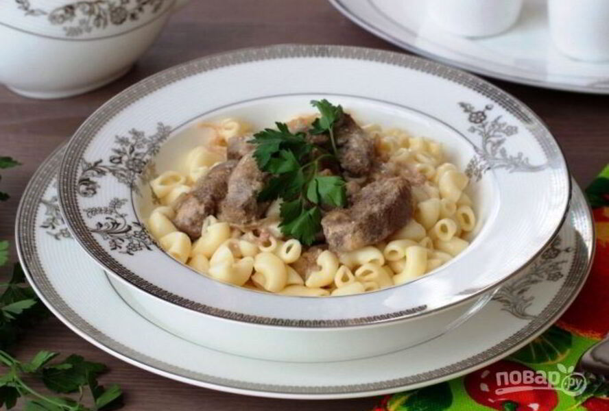 Печень баранья в сметане