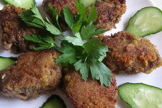 Печень индейки в вине и сухарях