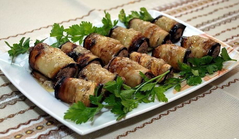 Рецепт печени с баклажанами