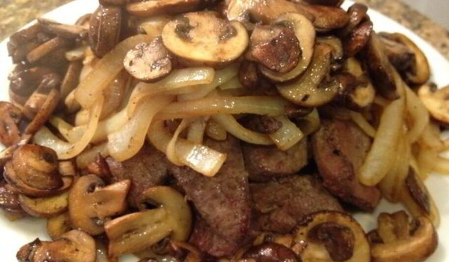 Рецепт печени с грибами