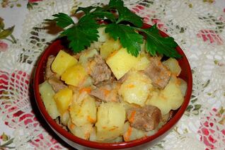 Печень с картошкой в мультиварке