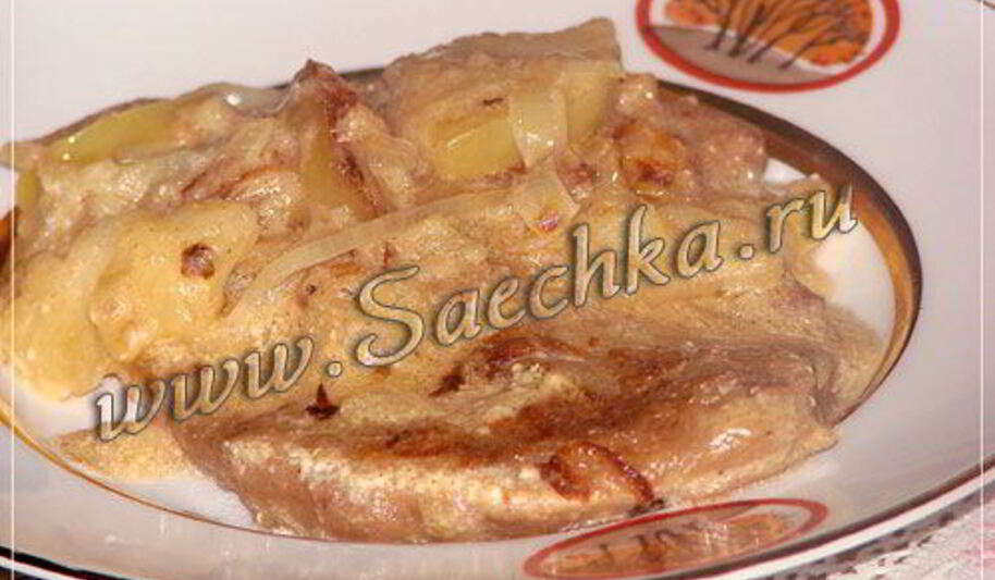 Рецепт печени с яблоками