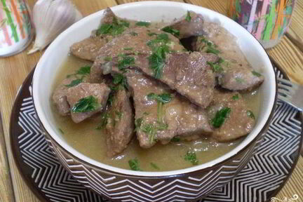 Печень в сметане