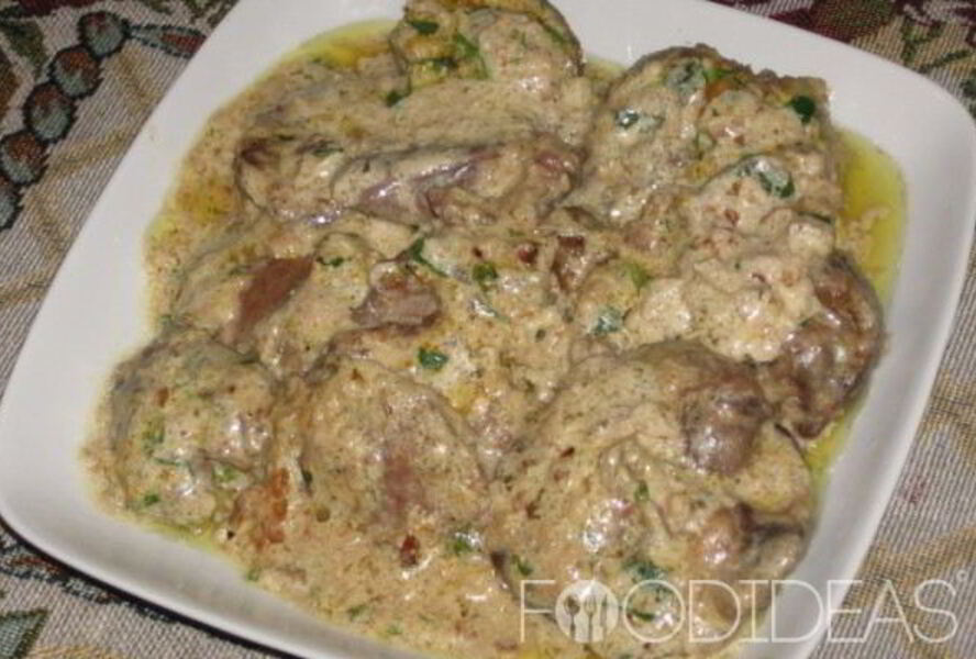 Тушеная говяжья печень