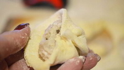 рыбные пельмени елочки