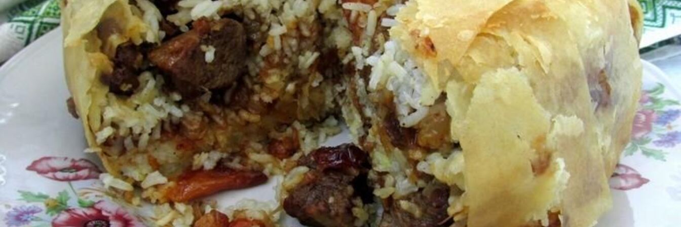 Азербайджанский плов шах в лаваше