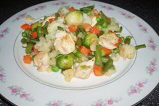 Овощной плов с курицей