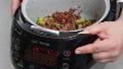 пилав из коричневого риса, спаржи и грибов в мультиварке