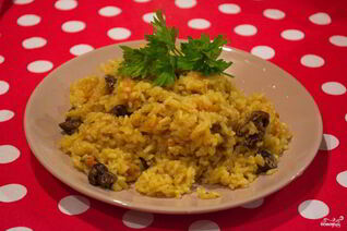 Плов с белыми грибами