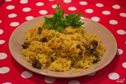 Плов с белыми грибами