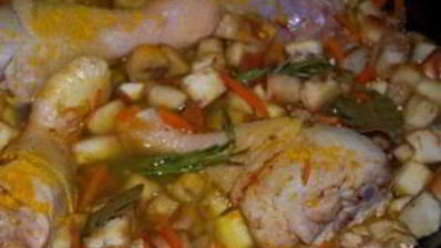 плов с курицей и баклажанами