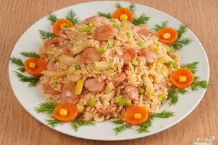 Плов с сосисками