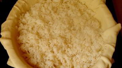 плов в слоеном тесте