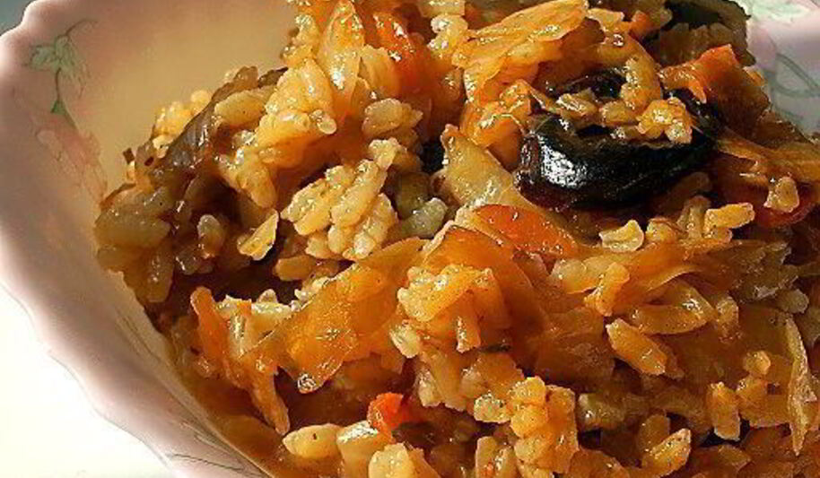 Рецепт постного капизняка — сочного плова с квашеной капустой