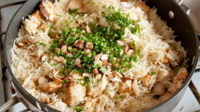 рисовый пилав с курицей и миндалем