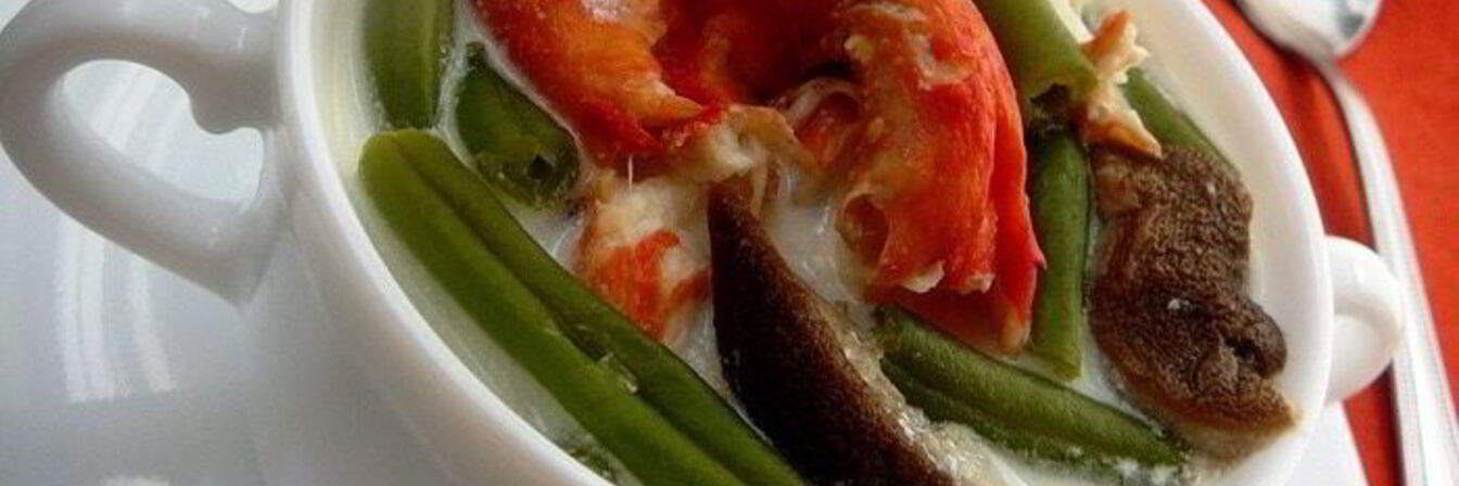 Фрикасе из крабов с белыми грибами