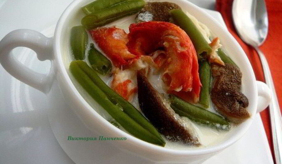 Рецепт фрикасе из крабов с белыми грибами