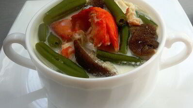 фрикасе из крабов с белыми грибами