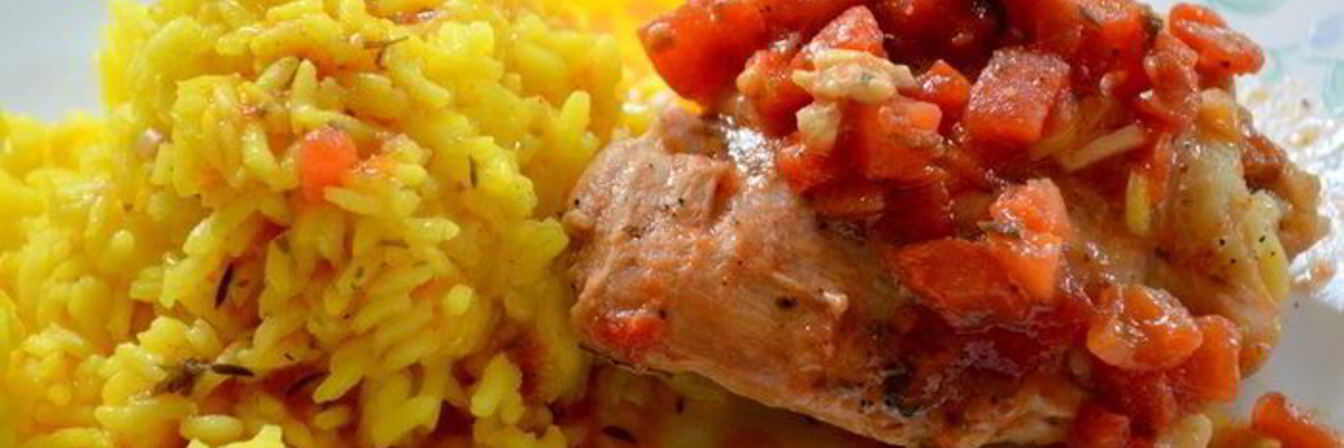 Куриное фрикасе на винном уксусе